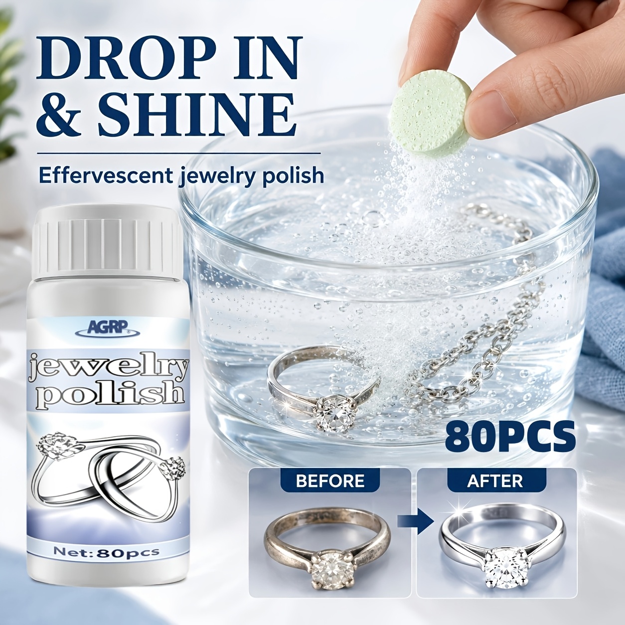 Jewelry Polishing Effervescent Tablets for Care